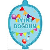 Parti Adresi Kağıt Zincir İyi ki Doğdun Doğum Günü Parti Süsü Mavi 24'lü Çok Renkli