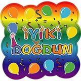 Parti Adresi Kağıt Zincir İyi ki Doğdun Doğum Günü Parti Süsü Renkli 24'lü Çok Renkli