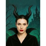 Parti Adresi Malefiz Tacı Boynuzlu Maleficent Taç Cadılar Bayramı Parti Aksesuarı