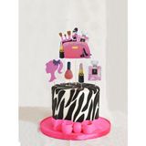 Parti Adresi Pink Star Temalı Süslü Kürdan İyi Ki Doğdun Pasta Süsü Cupcake Kürdanı 5'li