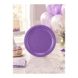 Parti Adresi Plastik Tabak Doğum Günü Parti Tabağı Mor 21 cm 25'li