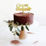 Parti Adresi Pleksi Pasta Süsü Yazı Canım Babam Altın