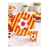 Parti Adresi Sarı Kırmızı Taraftar Kupa Temalı Karton Tabak Bardak Set 8'li