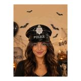 Parti Adresi Siyah Polis Şapkası – Halloween Kostüm ve Parti Aksesuarı