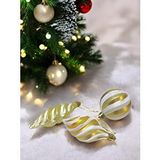 Parti Adresi Yılbaşı Ağaç Süsleri Burgulu Karışık Paket Asılabilir Dekoratif Süs Gold 6 Cm 3'lü Çok Renkli