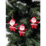 Parti Adresi Yılbaşı Çam Ağacı Süslü Noel Baba Asmalı Dekor Süsü 6'lı 5,5 Cm Çok Renkli