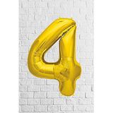 parti Altın Renk 4 Rakam Folyo Balon 100 Cm