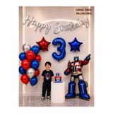 PARTİ AŞKI 3 Yaş Transformers Temalı Doğum Günü Balon Seti & Erkek Çocuk Doğum Günü Konsepti