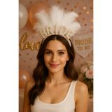 Parti Atölyesi Bride Tüylü İncili Taç Yeni İthal Moda Bride Partileri