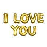 Parti Balon I Love You Folyo Balon Altın Renk 35 CM