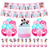 Parti Balon Kiti Mouse Folyo Balon Doğum Günü Balonu Temalı Doğum Günü Süslemeleri Balon Dekorasyon Seti Mutlu Yıllar Afiş Kek Toppers Kızlar Doğum Günü Partisi için
