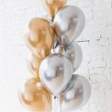 Parti Balonu Krom Balon Gold-Gümüş Balon 10 Adet