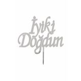 Parti Bulutu İyiki Doğdun Yazılı Aynalı Gümüş Pleksi
