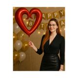 Parti dolabı 1 Adet 90cm Kırmızı Kalp Folyo Balon Kıvrımlı Romantik Evlilik Teklifi Sürpriz Kalpli 14 Şubat