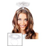 Parti dolabı 1 Adet Beyaz Tüylü Melek Haresi Tacı Halloween Melek Hare Taç Tüylü Tacı Bride To Be Çocuk Yetişkin