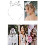 Parti dolabı 1 Adet Gümüş Gri Parlak Bride To Be Taç, Bekarlığa Veda Metal Nedime Taçı