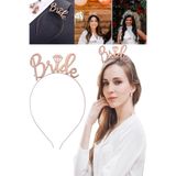 Parti dolabı 1 Adet Parlak Rose Gold Pembe Bride To Be Taç, Bekarlığa Veda Metal Nedime Taçı