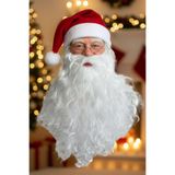 Parti dolabı 1 Noel Baba Şapka-1 Sakal Set:kırmızı Yılbaşı Şapkası Uzun Beyaz Kıvırcık Gür(YETİŞKİN-ÇOCUK) Sakalı