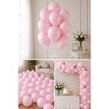 Parti dolabı 10 Lu Pembe Makaron Pastel Mat Renk Balon