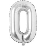Parti dolabı 100 Cm Gümüş Gri Büyük Folyo 0 Rakam Balon 40inc