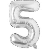 Parti dolabı 100 Cm Gümüş Gri Büyük Folyo 5 Rakam Balon 40inc