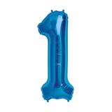 Parti dolabı 100 cm Mavi 1 Rakam Folyo Balonu, Sayı Büyük Boy Helyumla Uçan