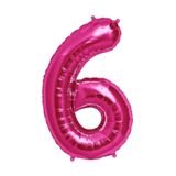 Parti dolabı 100 cm Pembe 6 Rakam Folyo Balonu, Sayı Büyük Boy Helyumla Uçan