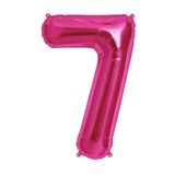 Parti dolabı 100 cm Pembe 7 Rakam Folyo Balonu, Sayı Büyük Boy Helyumla Uçan