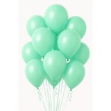 Parti dolabı 10lu Mint Yeşili Nane Pastel Balon Mat Turkuaz Doğum Günü Dekorasyonu Parti Süsleme Helyumla Uçan