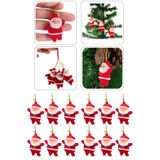 Parti dolabı 12 Li Noel Baba Figürlü Yılbaşı Çam Ağacı Süs Seti Noel Adam Yeni Yıl Ipli Ağaç Süsü