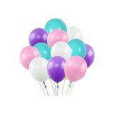 Parti dolabı 12li Balon 3 Metalik Mor, 3 Mint Yeşili, 3 Pembe, 3 Beyaz Deniz Kızı Ve Unicorn Tema Uyumlu Parlak