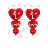 Parti dolabı 2 Adet 70cm Büyük 3 Katlı I Love You Folyo Kalp Balon Evlilik Teklifi Yıldönümü Romantik Ev Süsleme