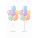 Parti dolabı 2 Balon Standı + 14 Makaron Balon Karışık Renk Doğum Günü 12inç Sarı Lila Mavi Somon Pembe