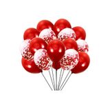 Parti dolabı 20li 10 Kırmızı 10 Şeffaf Kırmızı Konfetili Balon Seti
