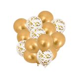 Parti dolabı 20li Gold Balon Buketi (10 Metalik Altın Sarısı,10 Şeffaf Balon Buketi, 10gr Altın Rengi Balon Pulu)
