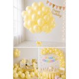 Parti dolabı 25 Adet Sarı Makaron Balon Açık Soft Pastel Doğum Günü Balonu Civciv Muz Limon Vanilya Sarısı