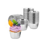 Parti dolabı 25'li Gümüş Gri Kağıt Muffin Kek Ve Sufle Kapsülü Metalik Renkli Cupcake Pişirme Kalıbı Kağıdı