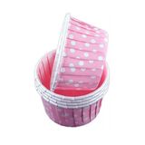 Parti dolabı 25'li Pembe Renkli Beyaz Puantiyeli Kağıt Muffin Kek Ve Sufle Kapsülü Cupcake Pişirme Kalıbı Kağıdı