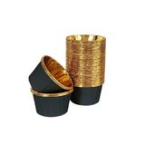 Parti dolabı 25'li Siyah Gold Metalik Muffin Kek Kalıbı Altın Cupcake Kapsülü Yetişkin Doğum Günü Muffin Kalıbı