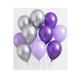 Parti dolabı 30 Adet Metalik Sedefli Mor Lila Gümüş Parlak Balon