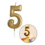 Parti dolabı 5 Yaş Gold Rakam Mum, Parlak Altın Rengi Doğum Günü Mumu Sarı Yaldızlı Pasta Mumu