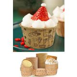 Parti dolabı 50'li Kraft Renk Desenli Muffin Kek Kalıbı Pasta Donut Baskılı Cupcake Kapsülü Muffin Kalıbı 7x4 Cm