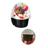 Parti dolabı 50'li Siyah Muffin Kek Kalıbı Fırında Dağılmayan Karton Cupcake Kapsülü Yetişkin Dogum Günü Konsept