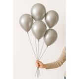 Parti dolabı 5li Metalik Gümüş Gri Renk Metalik Balon Doğum Günü ,Bride to be Süsleme Dekorasyon Partisi