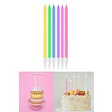Parti dolabı 6lı Makaron Pasta Mumu Soft Ince Uzun Çubuk Pastel Karışık Renkli Doğum Günü Mat Mum ( 12 Cm )