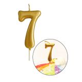 Parti dolabı 7 Yaş Gold Rakam Mum, Parlak Altın Rengi Doğum Günü Mumu Sarı Yaldızlı Pasta Mumu