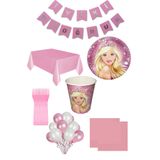 Parti dolabı 8 Kişilik Barbie Parti Seti, Doğum Günü Konsept Set Süsleri