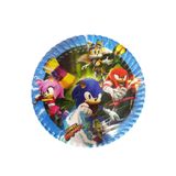 Parti dolabı 8'li Sonic Boom Konsepti Karton Tabak Süper Sonik Temalı Tabak 23cm
