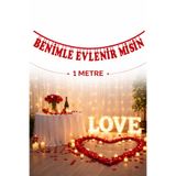 Parti dolabı Benimle Evlenir Misin Keçe Yazı Süs Evlilik Teklifi Malzemesi Kırmızı 14 Şubat Evlenme