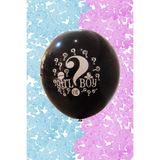 Parti dolabı Büyük Boy Girl Or Boy Siyah Cinsiyet Belirleme Partisi Balonu Konfeti